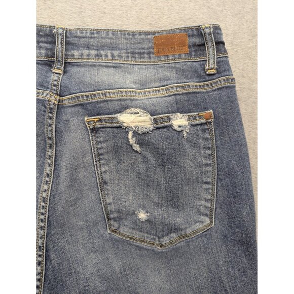 Judy Blue Jeans Womens 16W Boyfriend Fit Distressed Stretch Denim JB8286MD-PL - Picture 13 of 16